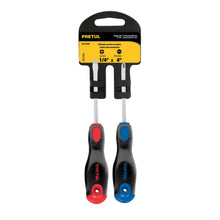 Cargar imagen en el visor de la galería, Duo de desarmadores, 1/4x4, mango Comfort Grip, Pretul
