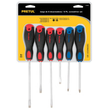 Cargar imagen en el visor de la galería, Juego de desarmadores, 6 piezas, mango Comfort Grip, Pretul