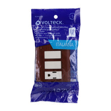 Cargar imagen en el visor de la galería, Placa armada contacto 2 interruptores,madera, línea Italiana