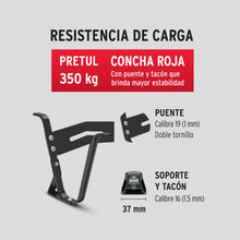 Cargar imagen en el visor de la galería, Carretilla 5.5ft3,imponchable,bastidor bipartido,roja,Pretul
