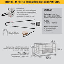 Cargar imagen en el visor de la galería, Carretilla 5.5ft3,imponchable,bastidor bipartido,roja,Pretul