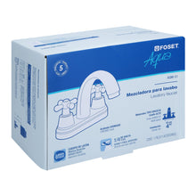 Cargar imagen en el visor de la galería, Mezcl. lavabo, manerales cruceta, cuello alto, acero, Aqua