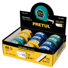 Cargar imagen en el visor de la galería, Flexómetros 5.5m, cinta 19 mm, display box,12 pzas,Pretul