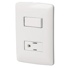 Cargar imagen en el visor de la galería, Placa armada contacto e interruptor, blanco, línea Italiana