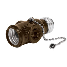 Cargar imagen en el visor de la galería, Portalámpara de baquelita, cadena y doble contacto, Volteck