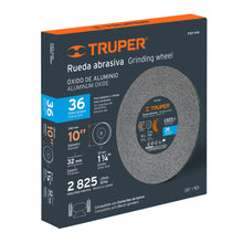 Cargar imagen en el visor de la galería, Piedra para esmeril 10 X 1-1/4', óxido de aluminio, grano 36