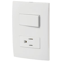 Cargar imagen en el visor de la galería, Placa armada contacto e interruptor, línea Oslo, blanco