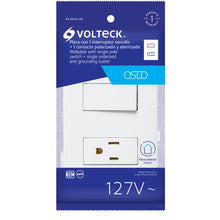 Cargar imagen en el visor de la galería, Placa armada contacto e interruptor, línea Oslo, blanco