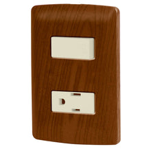 Cargar imagen en el visor de la galería, Placa armada contacto e interruptor, madera, línea Italiana