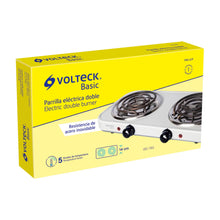 Cargar imagen en el visor de la galería, Parrilla eléctrica 2 quemadores, cuadrada, Volteck Basic