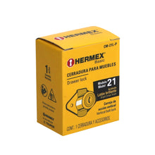 Cargar imagen en el visor de la galería, Cerradura para mueble, modelo 21, latón, Hermex Basic