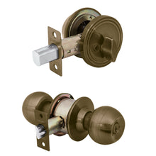 Cargar imagen en el visor de la galería, Combo cerraduras, llave-mariposa, latón antiguo,Hermex Basic