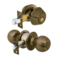 Cargar imagen en el visor de la galería, Combo cerraduras, llave-llave, latón antiguo, Hermex Basic