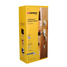 Cargar imagen en el visor de la galería, Cerradura entrada, latón brillante, doble, pomo,Hermex Basic
