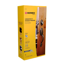 Cargar imagen en el visor de la galería, Cerradura entrada, latón antiguo, mariposa, Hermex Basic