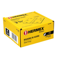 Cargar imagen en el visor de la galería, Bisagra cuadrada 3-1/2', acero cromo mate,plana,Hermex Basic
