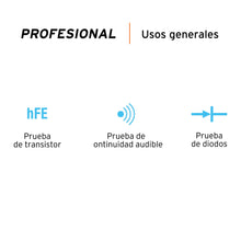 Cargar imagen en el visor de la galería, Multímetro digital profesional con RMS verdadero