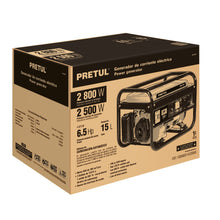 Cargar imagen en el visor de la galería, Generador eléctrico a gasolina, 2,500 w, Pretul