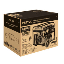Cargar imagen en el visor de la galería, Generador eléctrico a gasolina, 5,500 w, Pretul