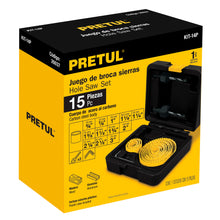 Cargar imagen en el visor de la galería, Juego de brocasierras de acero al carbono, 15 pzas, Pretul