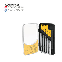 Cargar imagen en el visor de la galería, Juego con desarmadores metalicos de presición ,6pzas, Pretul