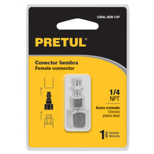 Cargar imagen en el visor de la galería, Conector rápido, tipo M, cuerda 1/4 NPT, hembra Pretul