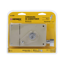 Cargar imagen en el visor de la galería, Cerradura sobreponer,instala-fácil, izq,blister,Hermex Basic