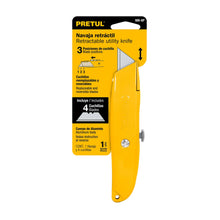 Cargar imagen en el visor de la galería, Navaja multiusos, cuchilla rectráctil, 6', con 3 cuchillas