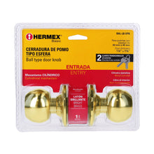 Cargar imagen en el visor de la galería, Cerradura esfera, cilíndrico, entrada, brillante, HB, bliste