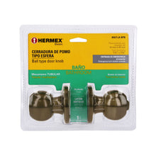 Cargar imagen en el visor de la galería, Cerradura esfera, tubular, baño, antiguo, Basic, blister