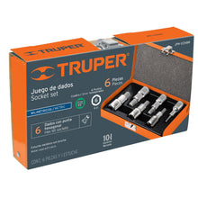 Cargar imagen en el visor de la galería, Juego dados punta hexagonal, cuadro 1/2', 6 piezas, mm