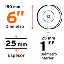 Cargar imagen en el visor de la galería, Piedra para esmeril 6 X 1' óxido de aluminio, grano 36