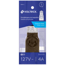 Cargar imagen en el visor de la galería, Portalámpara de baquelita, doble contacto, Volteck