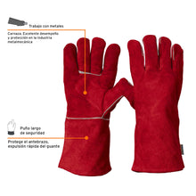 Cargar imagen en el visor de la galería, Guantes rojos para soldador