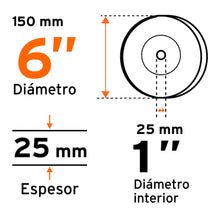 Cargar imagen en el visor de la galería, Piedra para esmeril 6 X 1' óxido de aluminio, grano 60