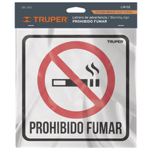 Cargar imagen en el visor de la galería, Letrero de señalización 'NO FUMAR', 19 x 19 cm