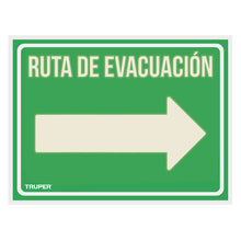 Cargar imagen en el visor de la galería, Letrero de señalización 'RUTA EVACUACIÓN DERECHA',21 x 28 cm