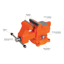 Cargar imagen en el visor de la galería, Tornillos de banco uso industrial, hierro nodular, 4'