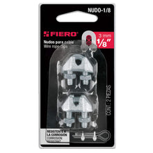 Cargar imagen en el visor de la galería, Nudo para cable de 1/8' tarjeta con 2 pzas