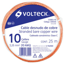 Cargar imagen en el visor de la galería, Cable cobre desnudo calibre 10 AWG, 25 m