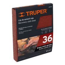 Cargar imagen en el visor de la galería, Lija de esmeril roja, grano 36