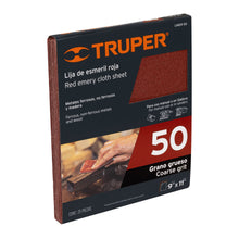 Cargar imagen en el visor de la galería, Lija de esmeril roja, grano 50