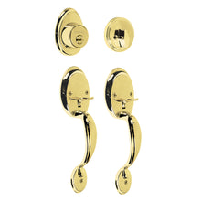 Cargar imagen en el visor de la galería, Cerradura entrada, latón brillante, mariposa, jaladera