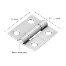 Cargar imagen en el visor de la galería, Bisagra rectangular 1', acero pulido