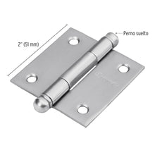 Cargar imagen en el visor de la galería, Bisagra cuadrada 2', acero inoxidable, redonda