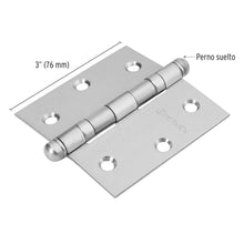 Cargar imagen en el visor de la galería, Bisagra cuadrada 3', acero inoxidable, redonda