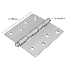 Cargar imagen en el visor de la galería, Bisagra cuadrada 4', acero inoxidable, redonda