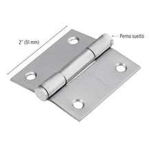 Cargar imagen en el visor de la galería, Bisagra cuadrada 2', acero inoxidable, plana