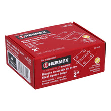 Cargar imagen en el visor de la galería, Bisagra cuadrada 2', acero latonado, redonda