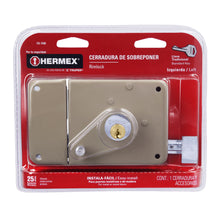 Cargar imagen en el visor de la galería, Cerradura de sobreponer, clásica, instala-fácil, izq,blister